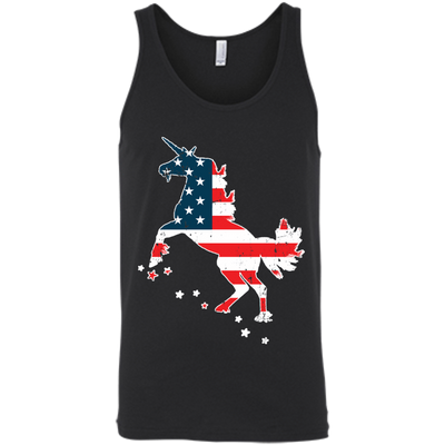 Unicorn Silhouette July of 4th-T-Shirt & Hoodie-Unisex Tank-Black