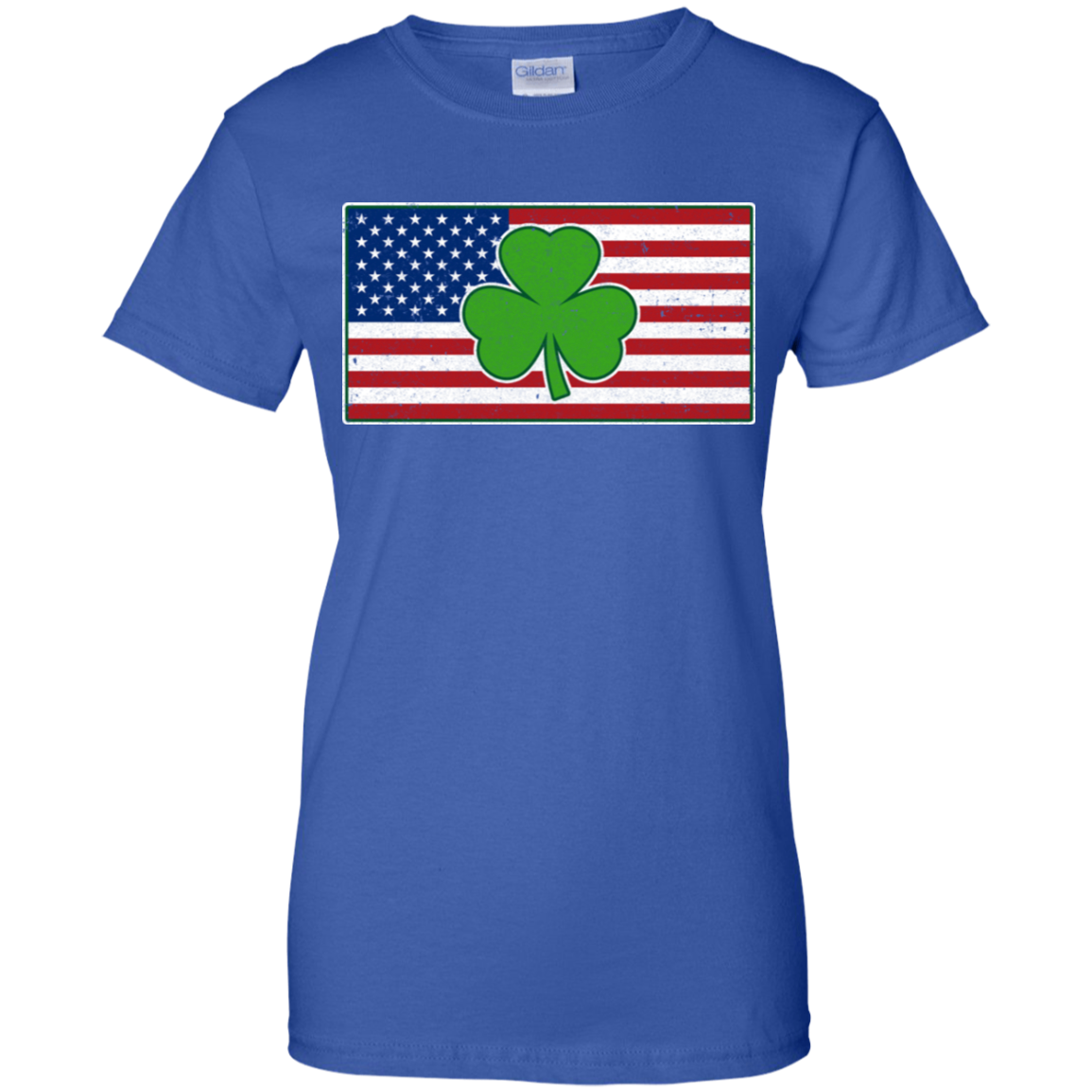 Shamrock Ireland USA Irish American Flag Gift-T-Shirt & Hoodie-Women's T-Shirt-Royal