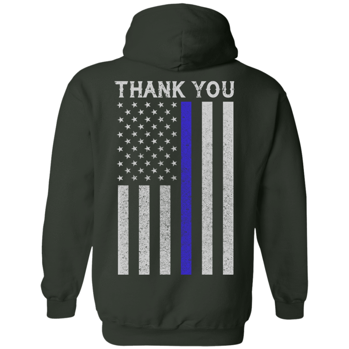 Police Thin Blue Line-T-Shirt & Hoodie-Pullover Hoodie-Forest Green