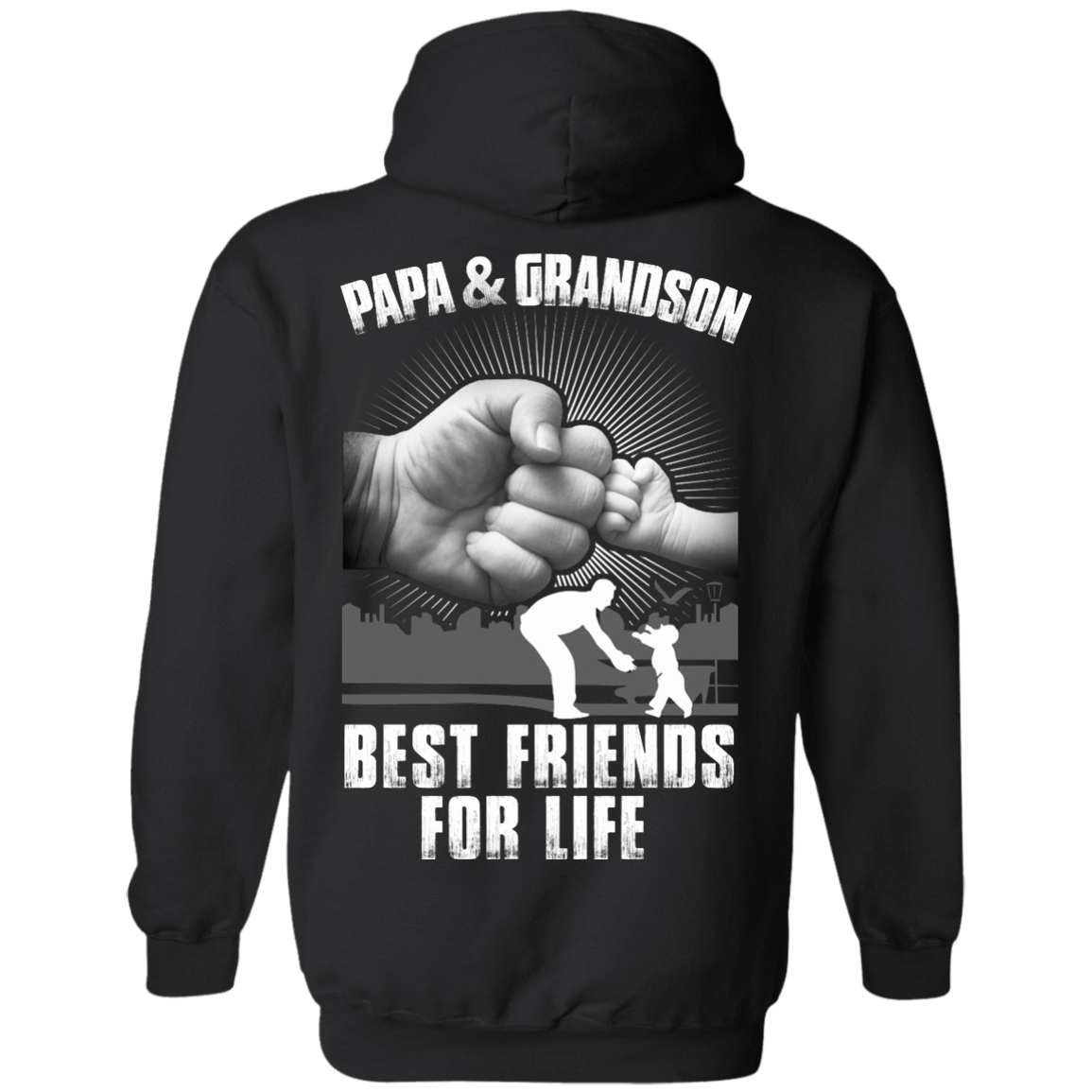Papa And Grandson Best Friends For Life-T-Shirt & Hoodie-Pullover Hoodie-Black