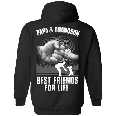 Papa And Grandson Best Friends For Life-T-Shirt & Hoodie-Pullover Hoodie-Black