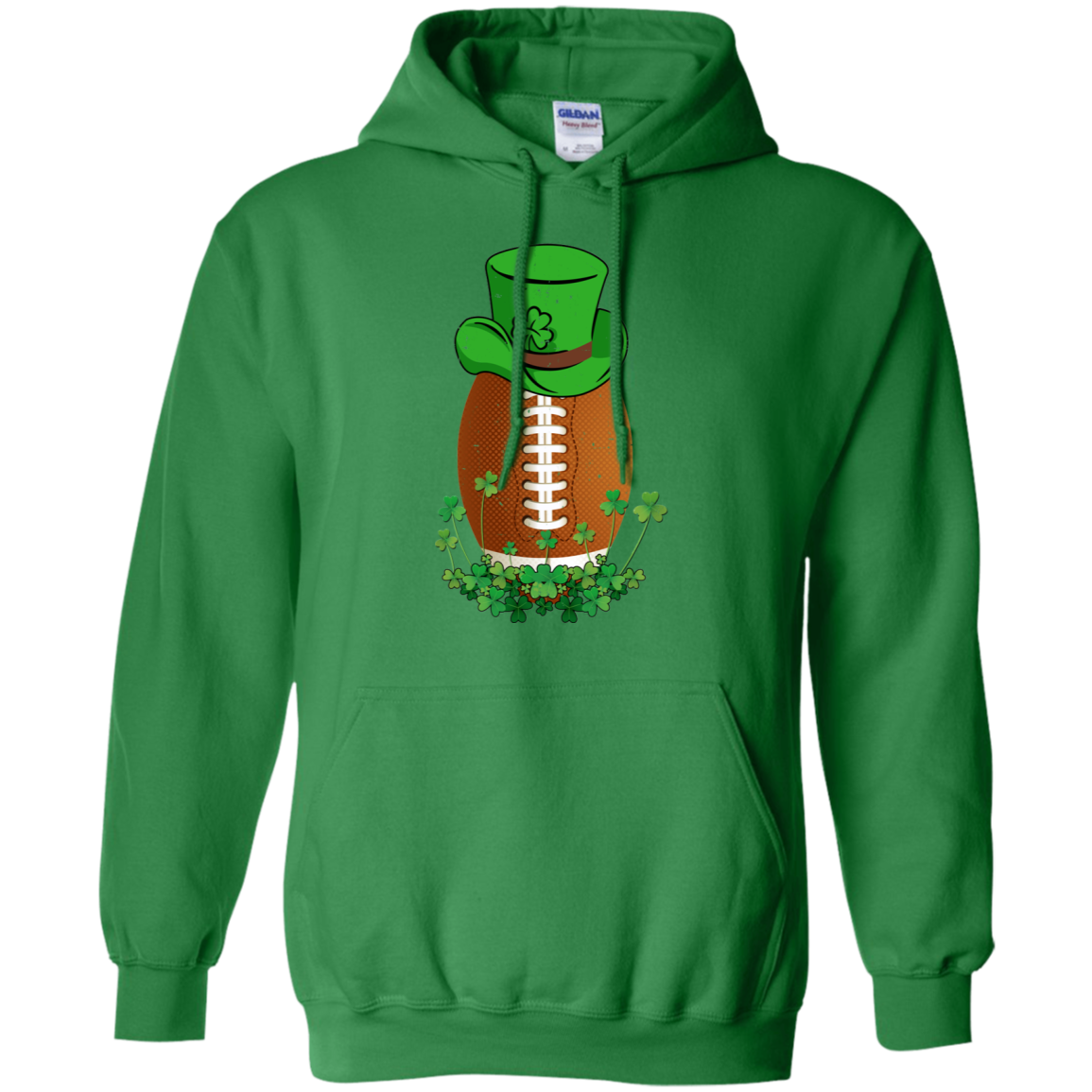 Shamrock Football Leprechaun St Patricks Day-T-Shirt & Hoodie-Pullover Hoodie-Irish Green