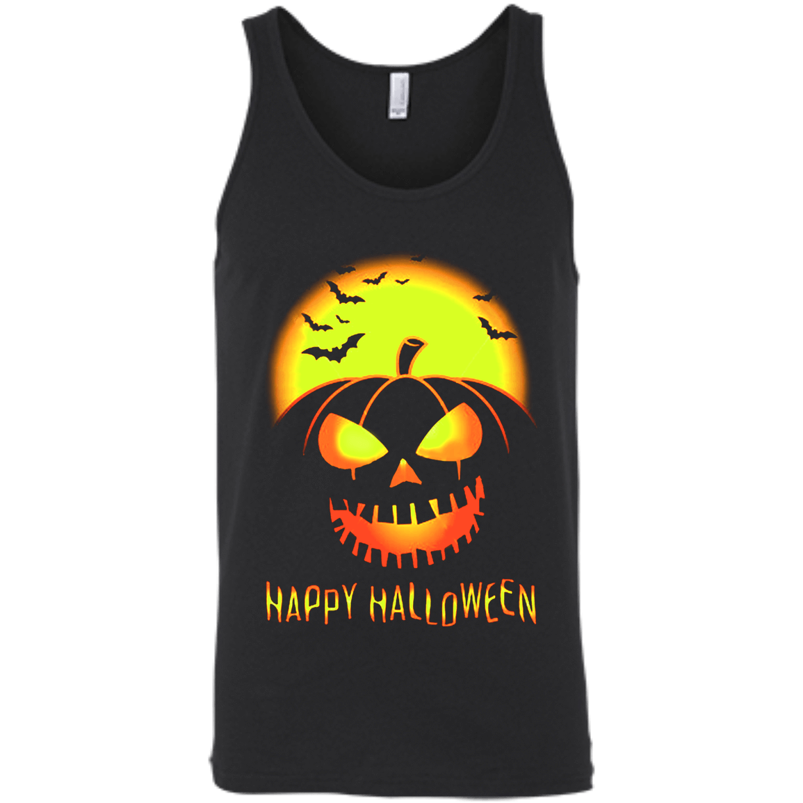 Pumpkin Happy Halloween-T-Shirt & Hoodie-Unisex Tank-Black