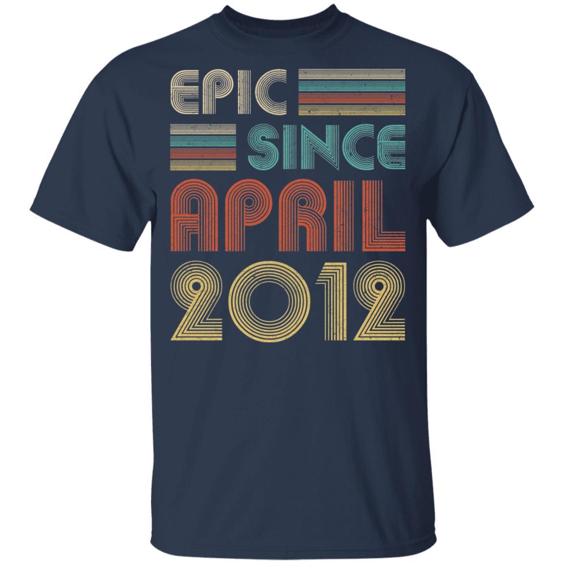 Epic Since April 2012 Vintage 9th Birthday Gifts Youth-Youth Shirt-Youth T-Shirt-Navy