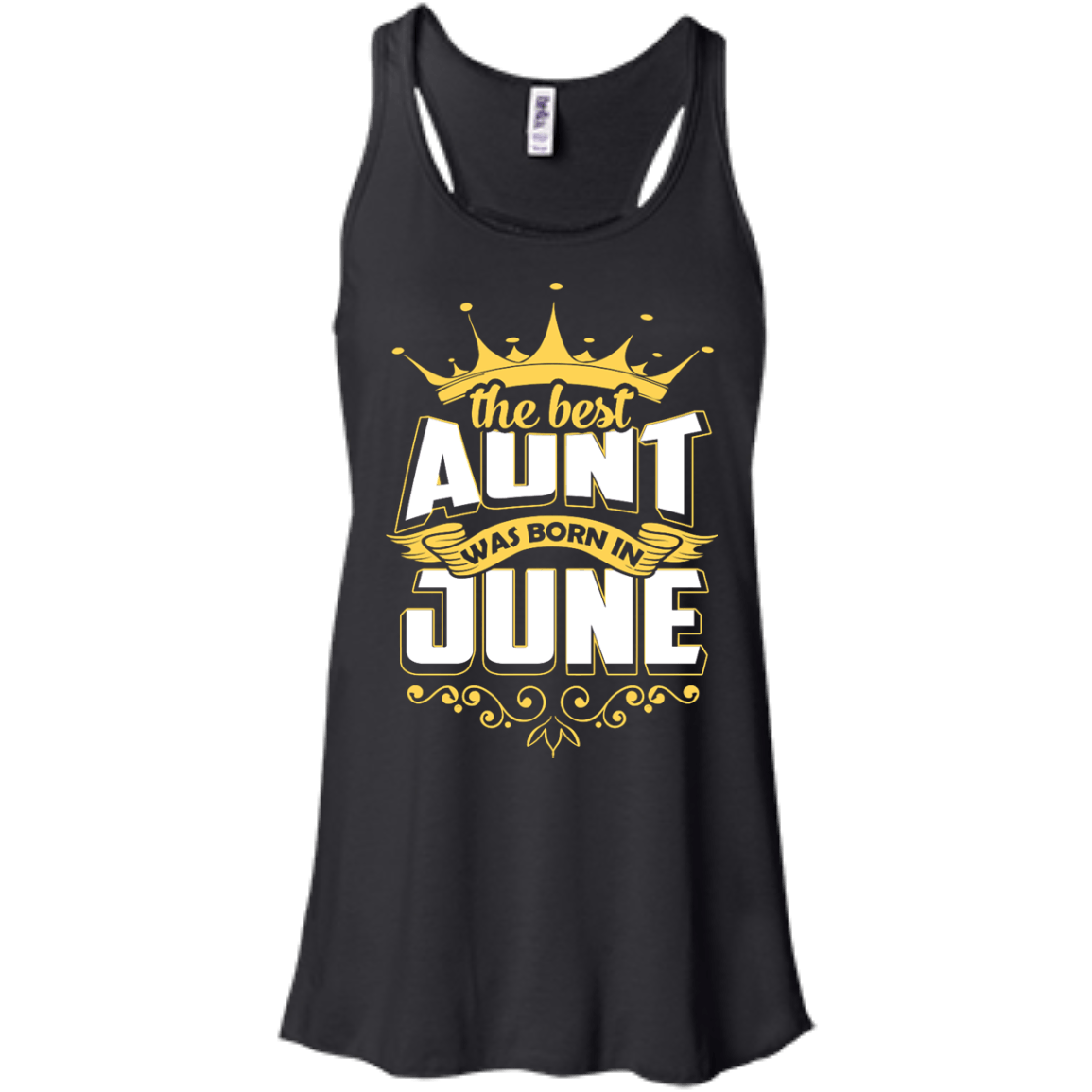 The Best Aunt Was Born In June-T-Shirt & Hoodie-Women's Flowy Racerback Tank-Black