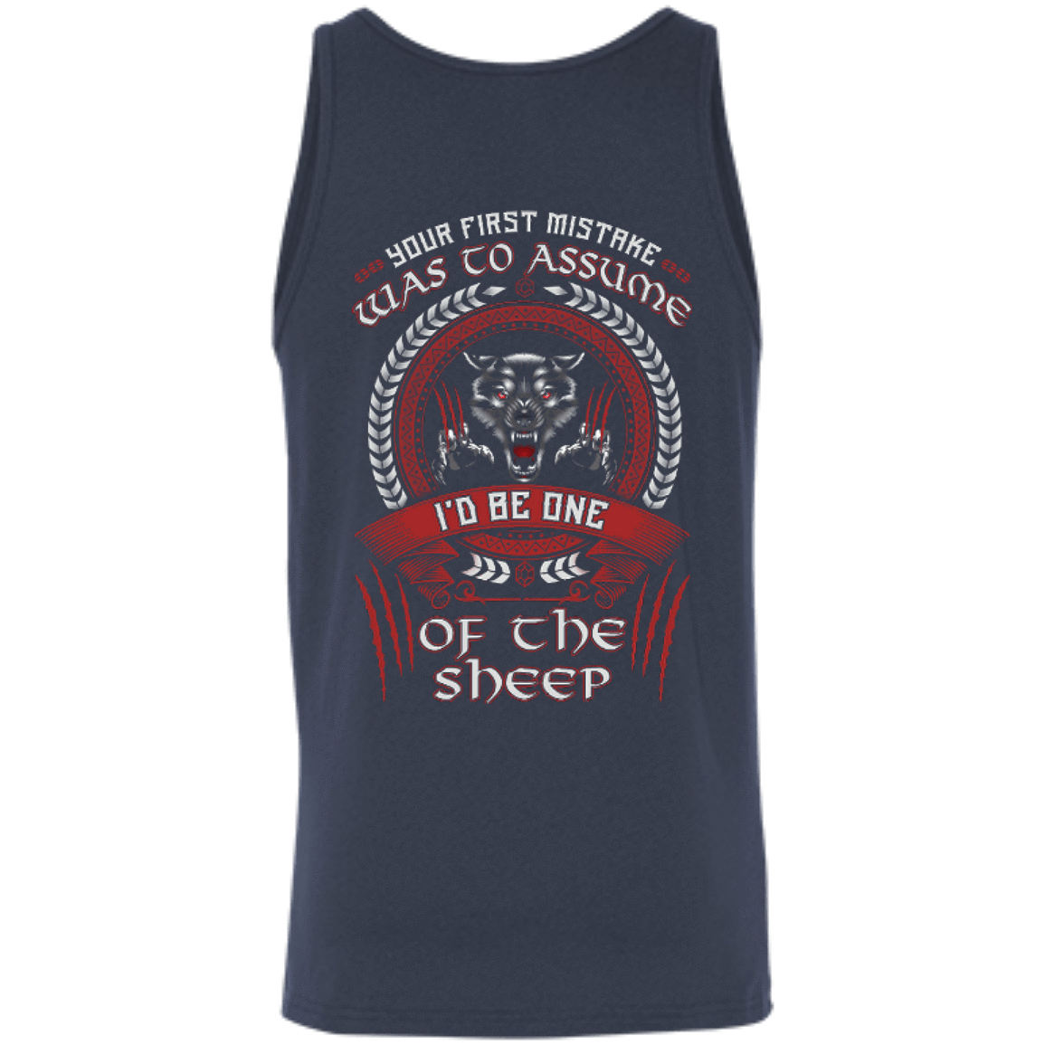 I'd Be One Of The Sheep Wolf Of Odin-T-Shirt & Hoodie-Unisex Tank-Navy