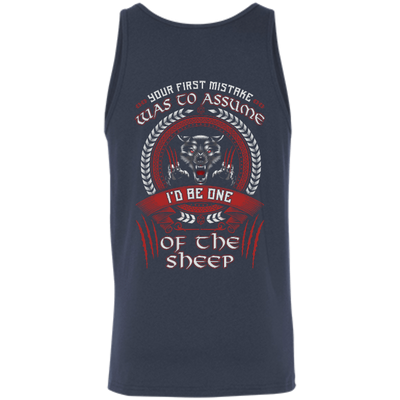 I'd Be One Of The Sheep Wolf Of Odin-T-Shirt & Hoodie-Unisex Tank-Navy