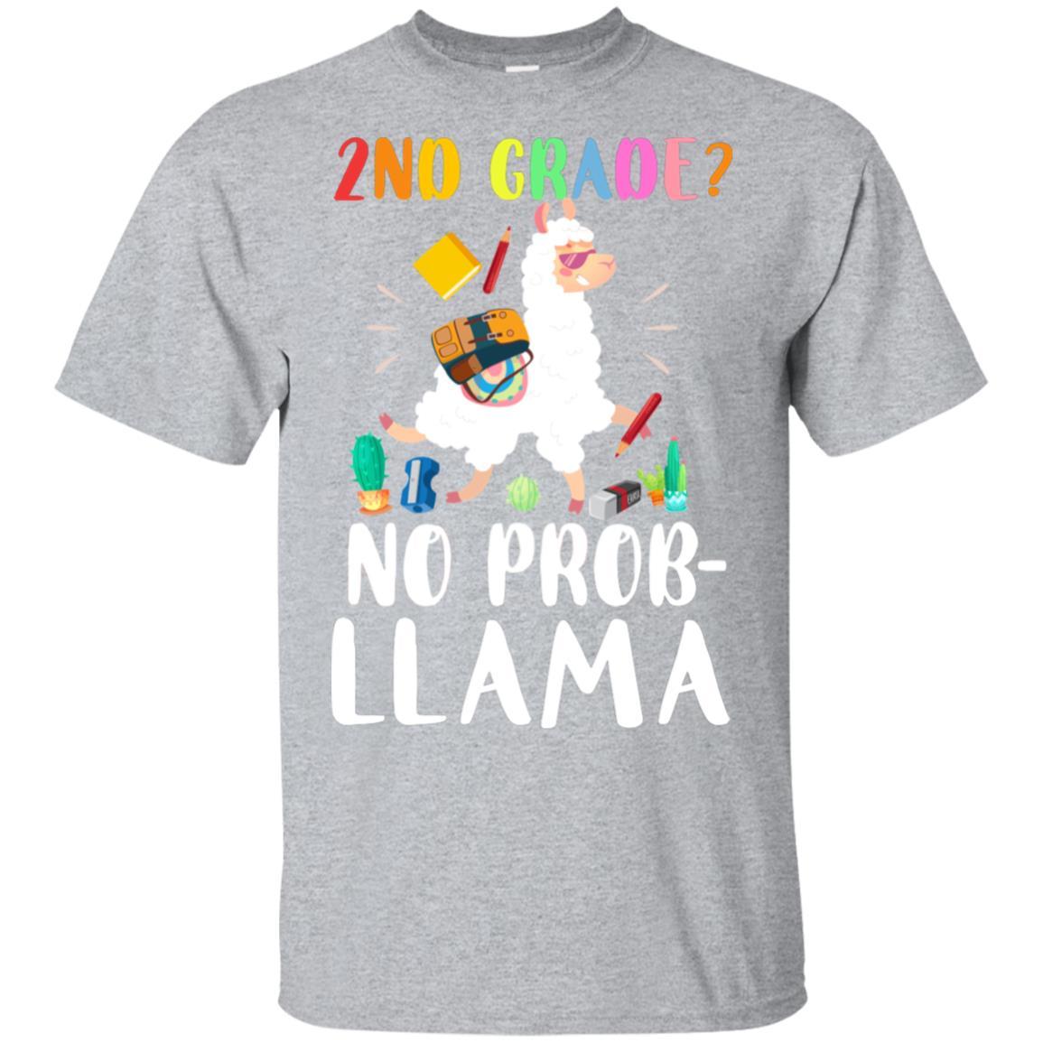 2nd Grade No Prob Llama Funny First Day Of School-T-Shirt & Hoodie-Classic T-Shirt-Sport Grey
