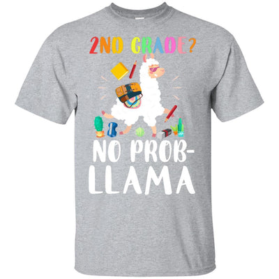 2nd Grade No Prob Llama Funny First Day Of School-T-Shirt & Hoodie-Classic T-Shirt-Sport Grey