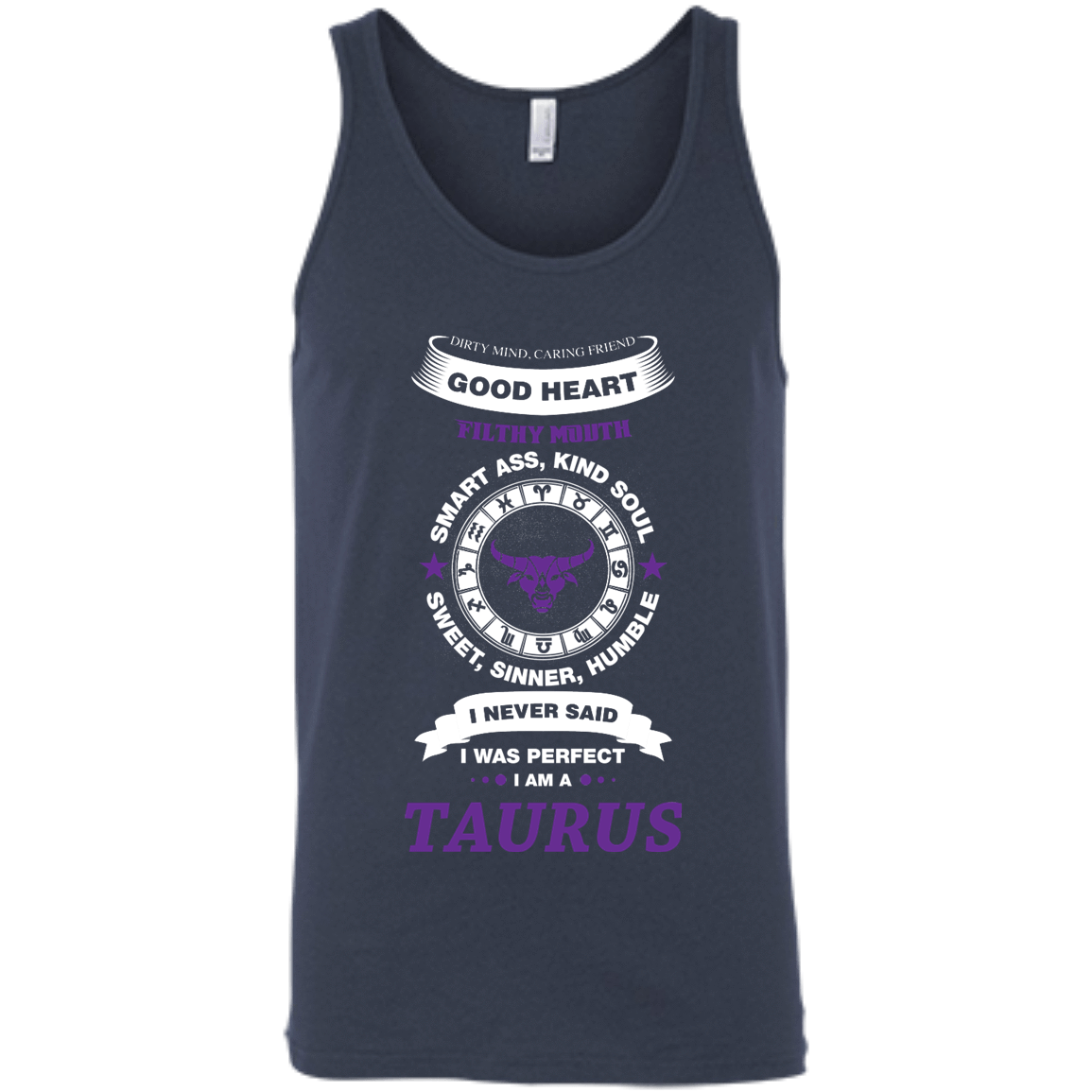 I Never Said I Was Perfect I Am A TAURUS-T-Shirt & Hoodie-Unisex Tank-Navy