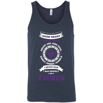 I Never Said I Was Perfect I Am A TAURUS-T-Shirt & Hoodie-Unisex Tank-Navy