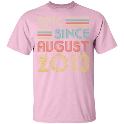 Epic Since August 2013 Vintage 8th Birthday Gifts Youth-Youth Shirt-Youth T-Shirt-Light Pink