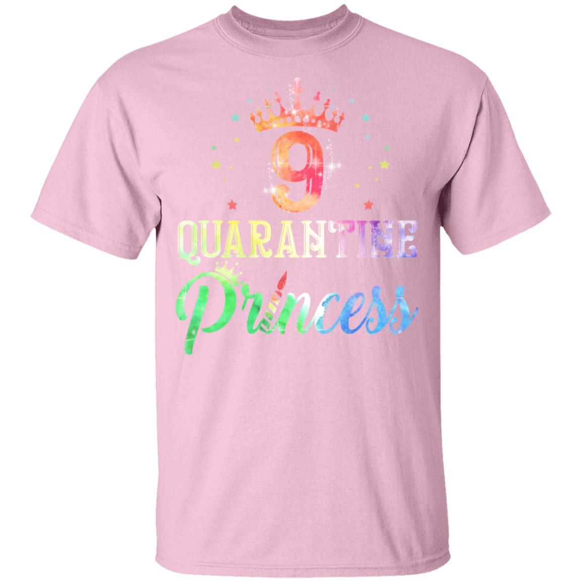 9 Quarantine Princess Happy Birthday Youth-Youth Shirt-Youth T-Shirt-Light Pink