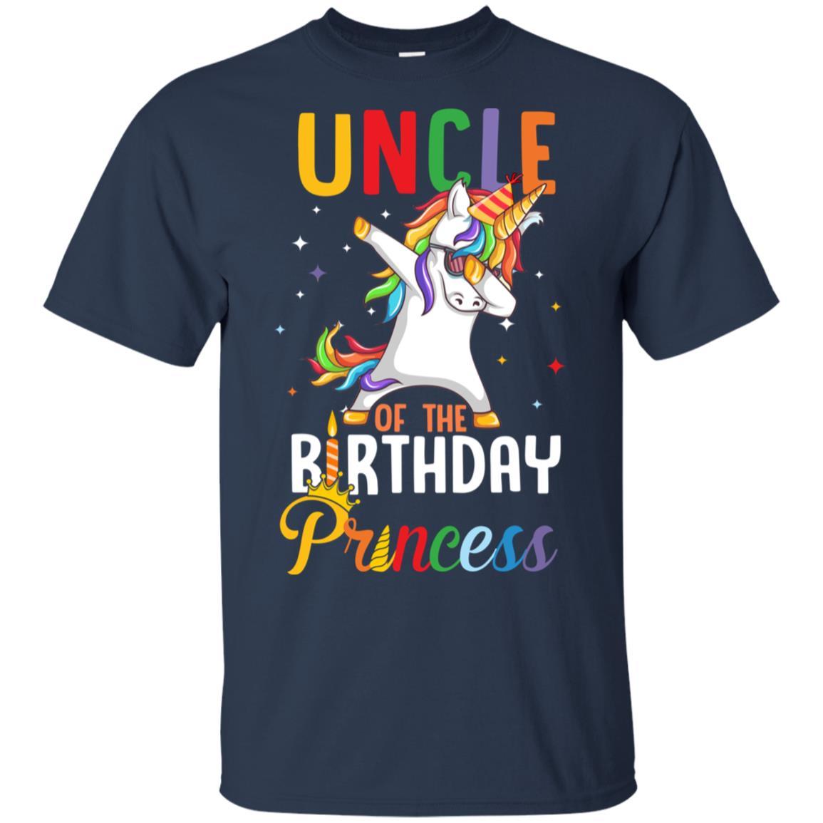 Uncle Of The Birthday Girl Dabbing Unicorn Party-T-Shirt & Hoodie-Classic T-Shirt-Navy