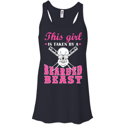This Girl Is Taken By A Bearded Beast-T-Shirt & Hoodie-Women's Flowy Racerback Tank-Midnight