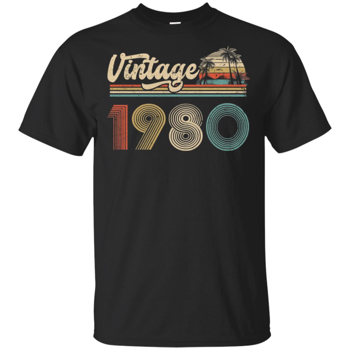 41th Birthday Gift Vintage 1980 Classic-T-Shirt & Hoodie-Classic T-Shirt-Black