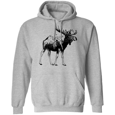 Moose Sighting Forest Funny Minnesota State-T-Shirt & Hoodie-Pullover Hoodie-Sport Grey