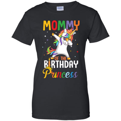 Mommy Of The Birthday Girl Dabbing Unicorn Party-T-Shirt & Hoodie-Women's T-Shirt-Black