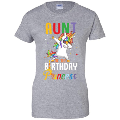 Aunt Of The Birthday Girl Dabbing Unicorn Party-T-Shirt & Hoodie-Women's T-Shirt-Sport Grey