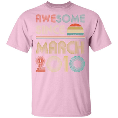 Awesome Since March 2010 Vintage 11th Birthday Gifts Youth-Youth Shirt-Youth T-Shirt-Light Pink