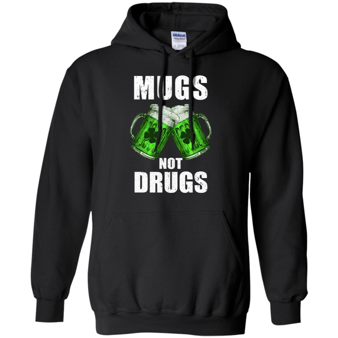 Vintage Mugs Not Drugs St Patrick Day Gift-T-Shirt & Hoodie-Pullover Hoodie-Black