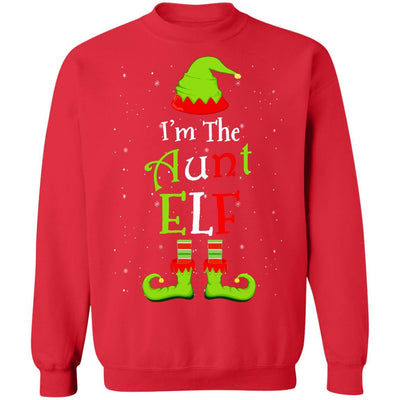 I'm The Aunt Elf Family Matching Funny Christmas Group Gift-T-Shirt & Sweatshirt-Crewneck Sweatshirt-Red
