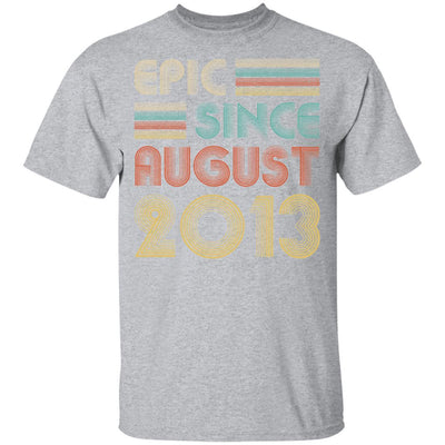 Epic Since August 2013 Vintage 8th Birthday Gifts Youth-Youth Shirt-Youth T-Shirt-Sport Grey