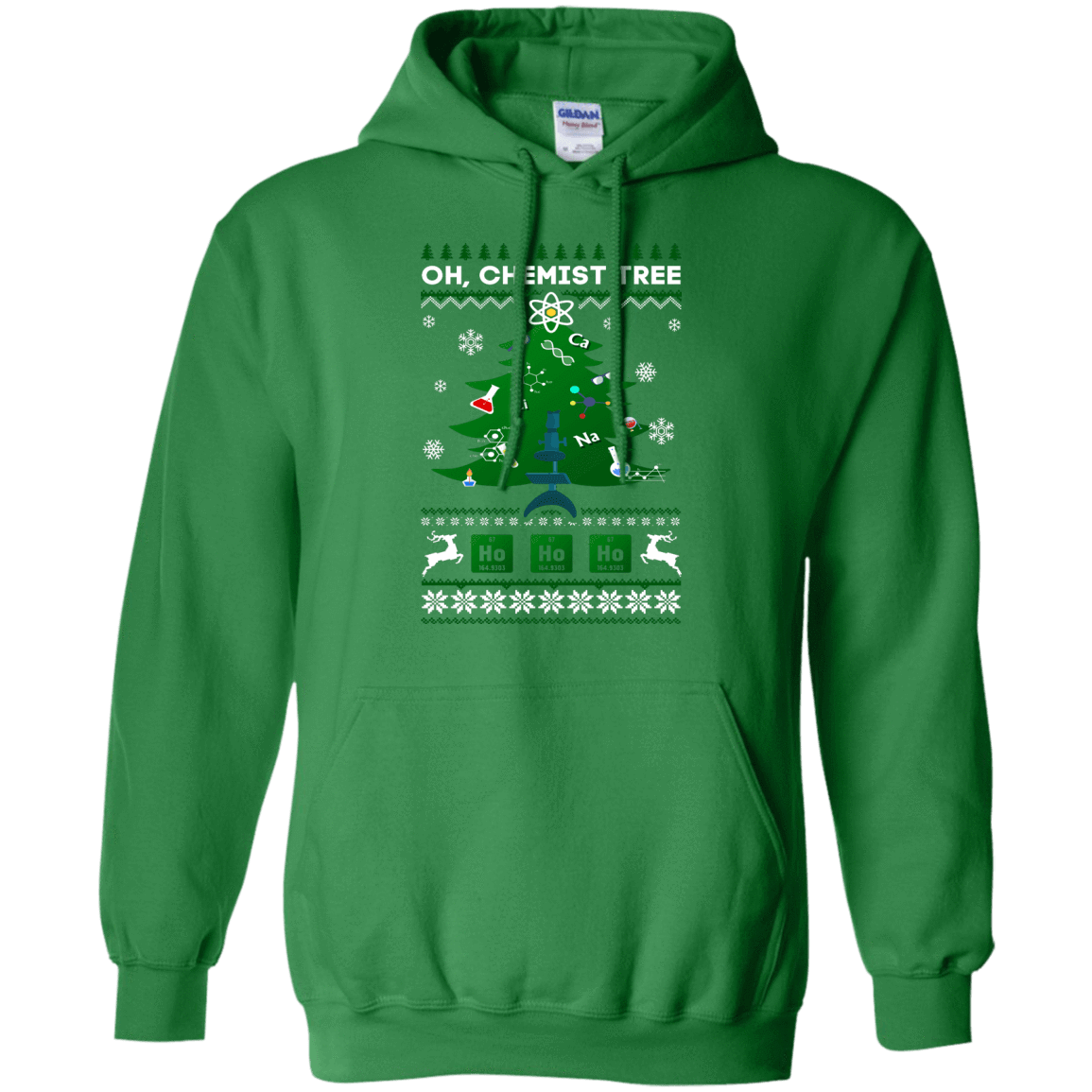 Oh Chemistry Tree Science Christmas Ugly Sweater Gift-T-Shirt & Hoodie-Pullover Hoodie-Irish Green