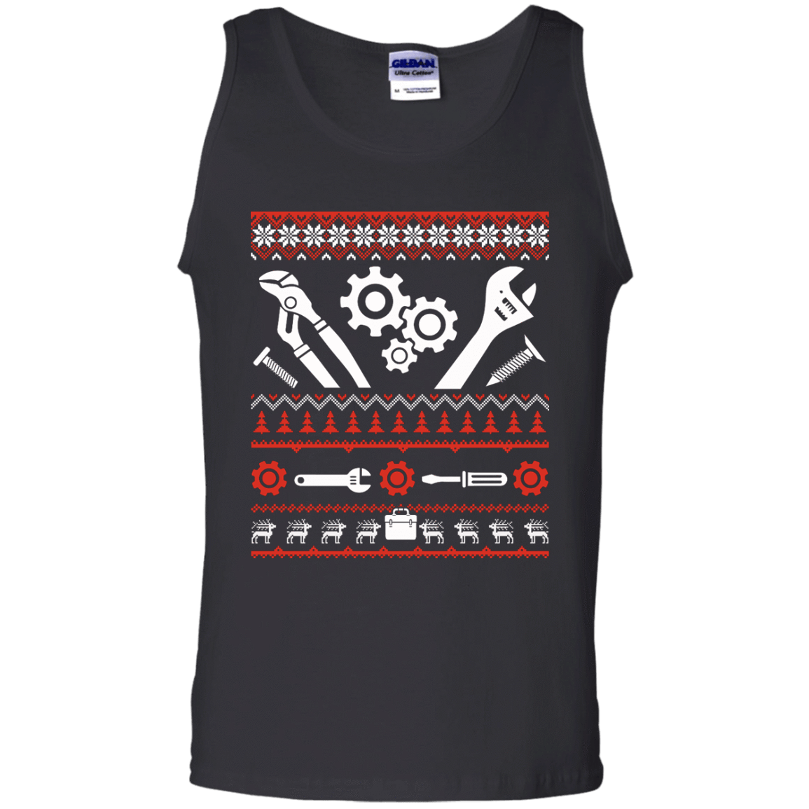 Mechanic Christmas Sweater-T-Shirt & Hoodie-Unisex Tank-Black