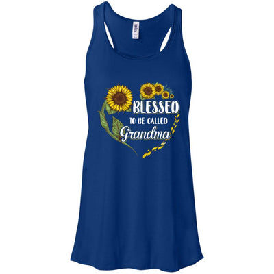 Blessed To Be Called Grandma Sunflower Mothers Day Gift-T-Shirt & Tank Top-Women's Flowy Racerback Tank-True Royal
