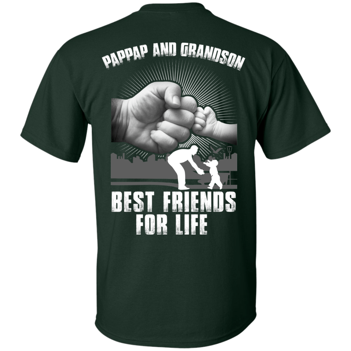 Pappap And Grandson Best Friends For Life-T-Shirt & Hoodie-Classic T-Shirt-Forest Green