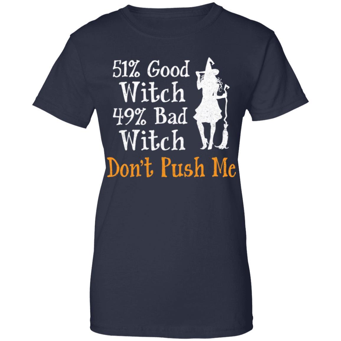 51% Good Witch 49% Bad Witch Halloween Costume Gift-T-Shirt & Tank Top-Women's T-Shirt-Navy