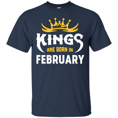 Kings Are Born In February-T-Shirt & Hoodie-Classic T-Shirt-Navy