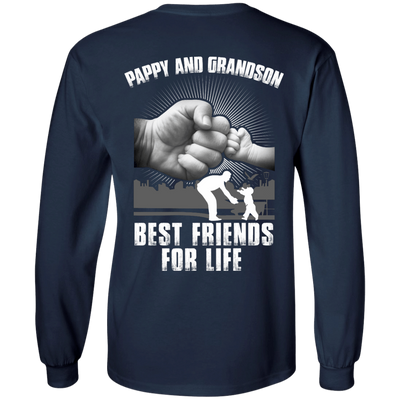 Pappy And Grandson Best Friends For Life-T-Shirt & Hoodie-Long Sleeve T-Shirt-Navy