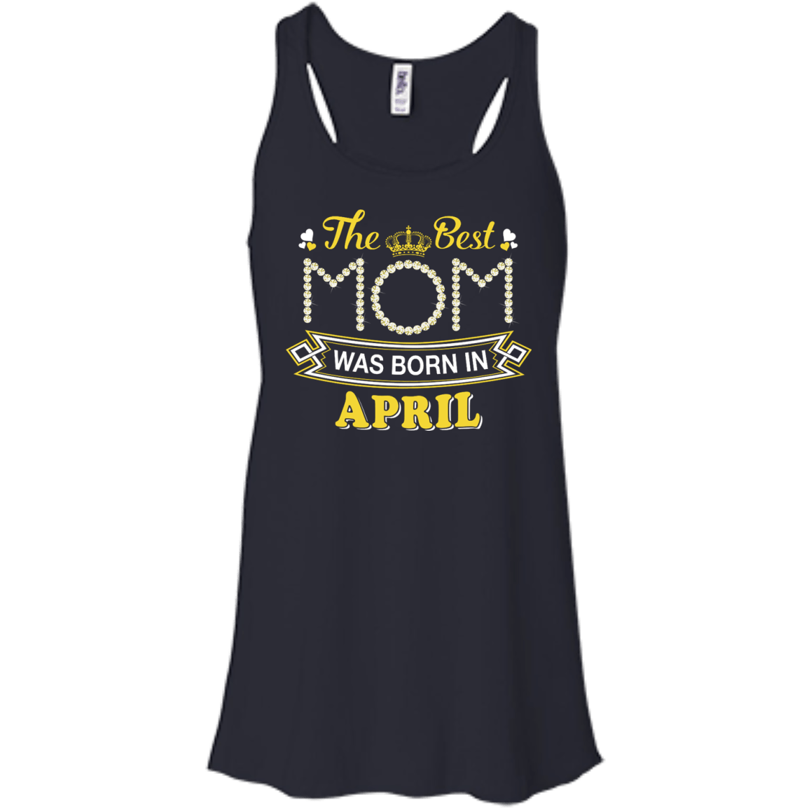 The Best Mom Was Born In April-T-Shirt & Hoodie-Women's Flowy Racerback Tank-Midnight