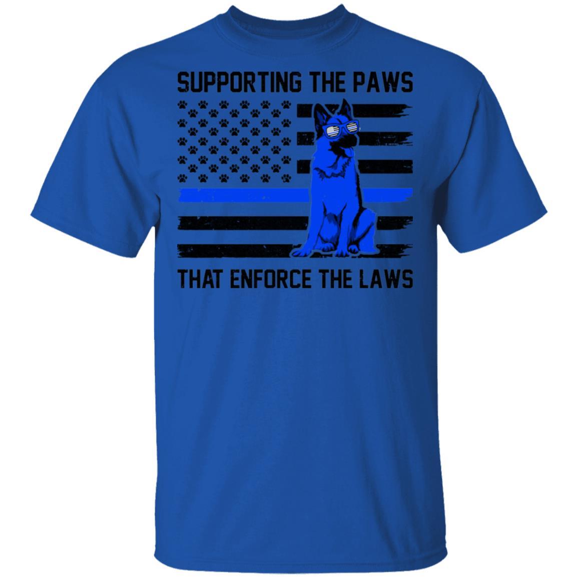 Supporting The Paws That Enforce The Laws Police Paw Dog-T-Shirt & Hoodie-Classic T-Shirt-Royal