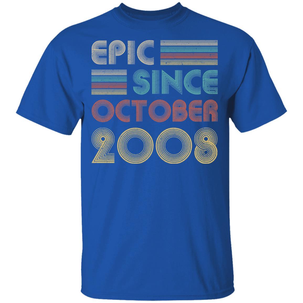 Epic Since October 2008 Vintage 13th Birthday Gifts Youth-Youth Shirt-Youth T-Shirt-Royal