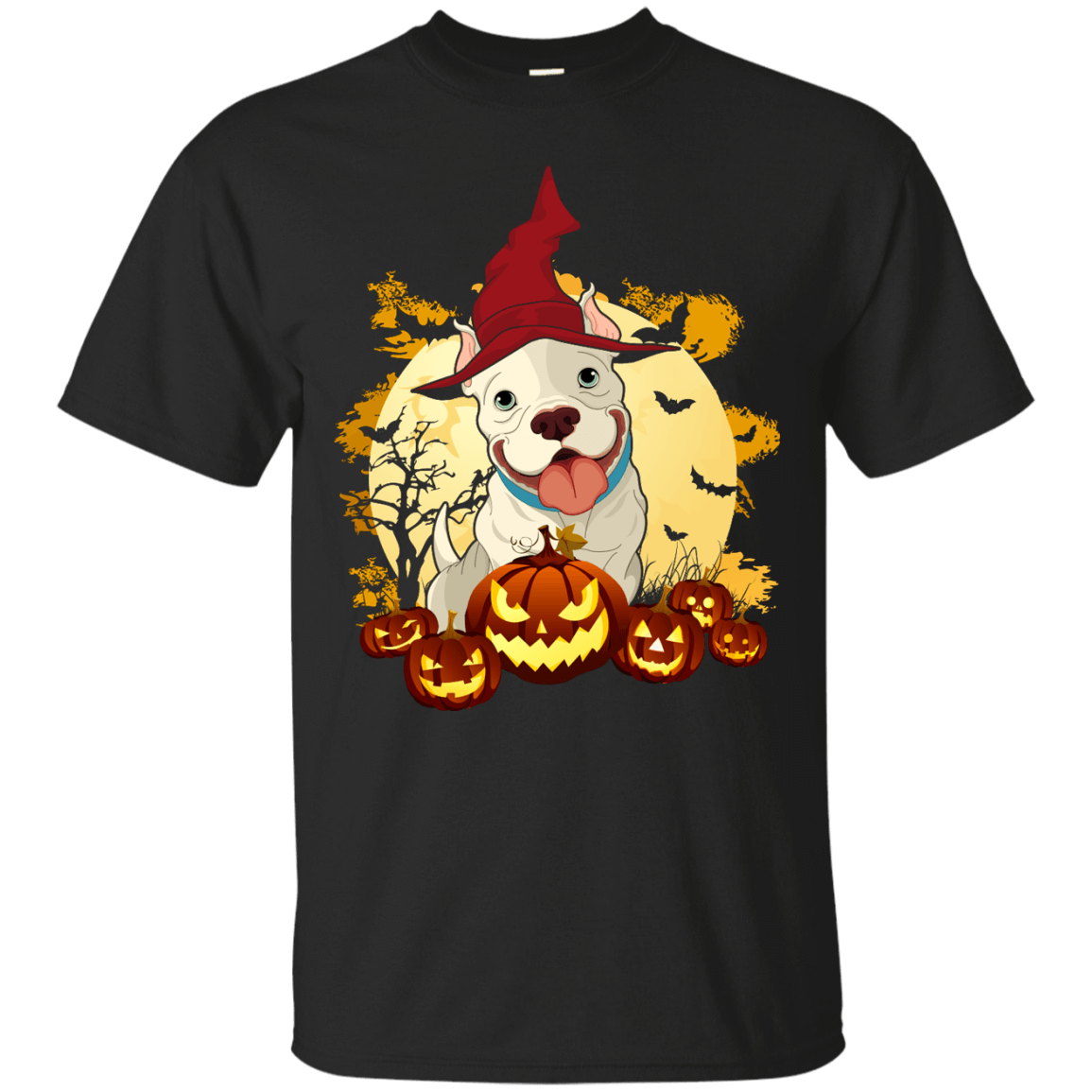 Pitbull Halloween Pumpkin-T-Shirt & Hoodie-Classic T-Shirt-Black