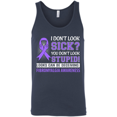 I Don't Look Sick Fibromyalgia Awareness-T-Shirt & Hoodie-Unisex Tank-Navy
