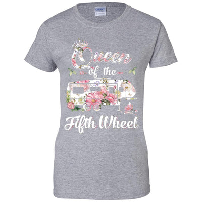 Queen Of The Fifth Wheel Funny Camping-T-Shirt & Hoodie-Women's T-Shirt-Sport Grey