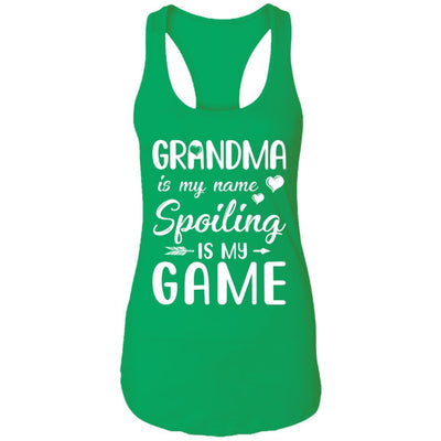 Grandma Is My Name Spoiling Is My Game Funny Mothers Day-T-Shirt & Tank Top-Women's Ideal Racerback Tank-Kelly Green