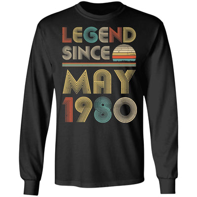 Legend Since May 1980 Vintage 41th Birthday Gifts-T-Shirt & Hoodie-Long Sleeve T-Shirt-Black