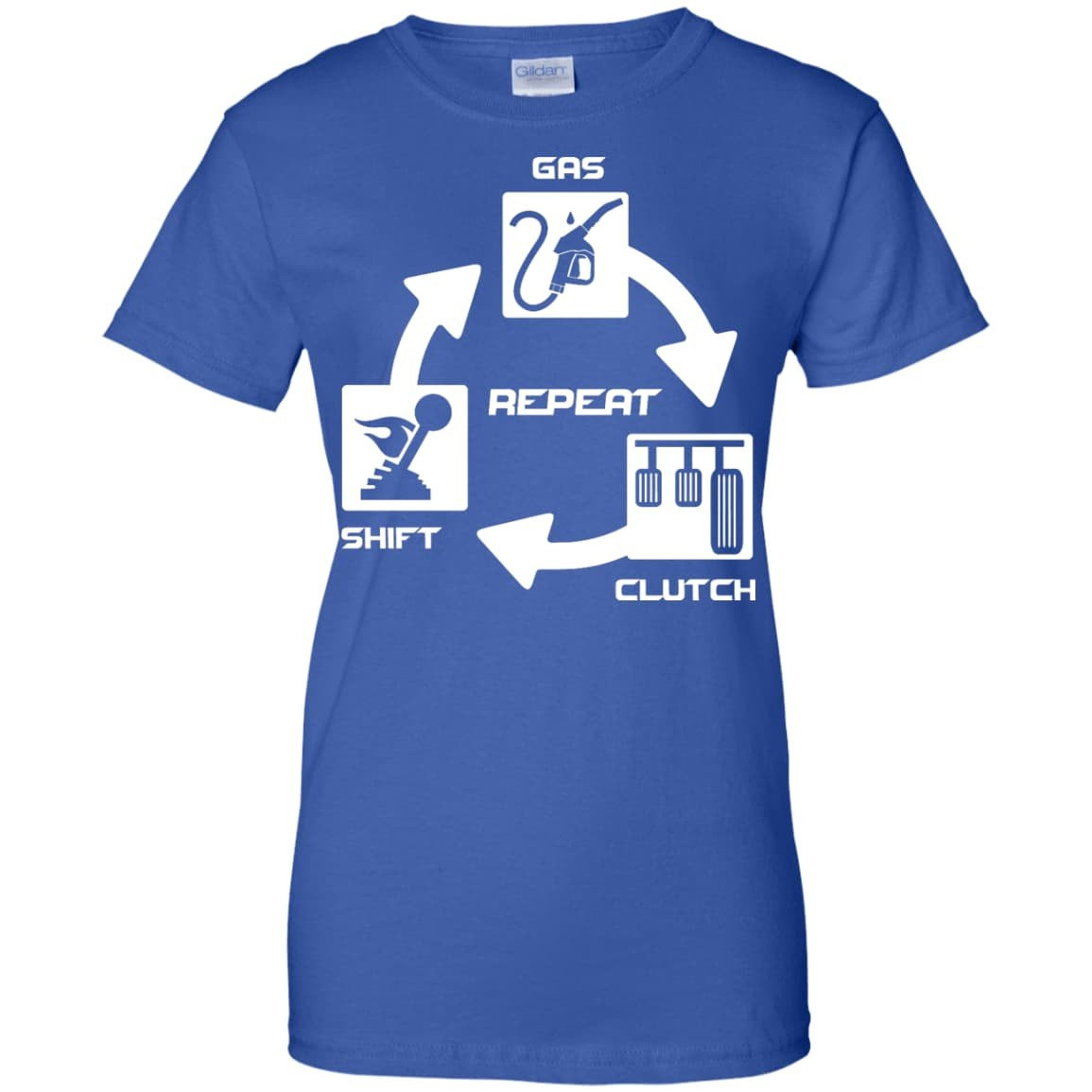 Gas Clutch Shift Repeat-T-Shirt & Hoodie-Women's T-Shirt-Royal