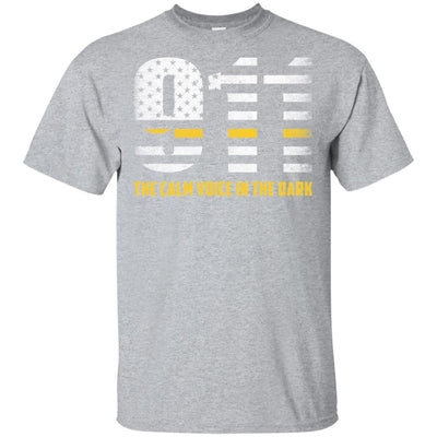 Dispatcher Thin Gold Line 911 American USA Flag-T-Shirt & Hoodie-Classic T-Shirt-Sport Grey
