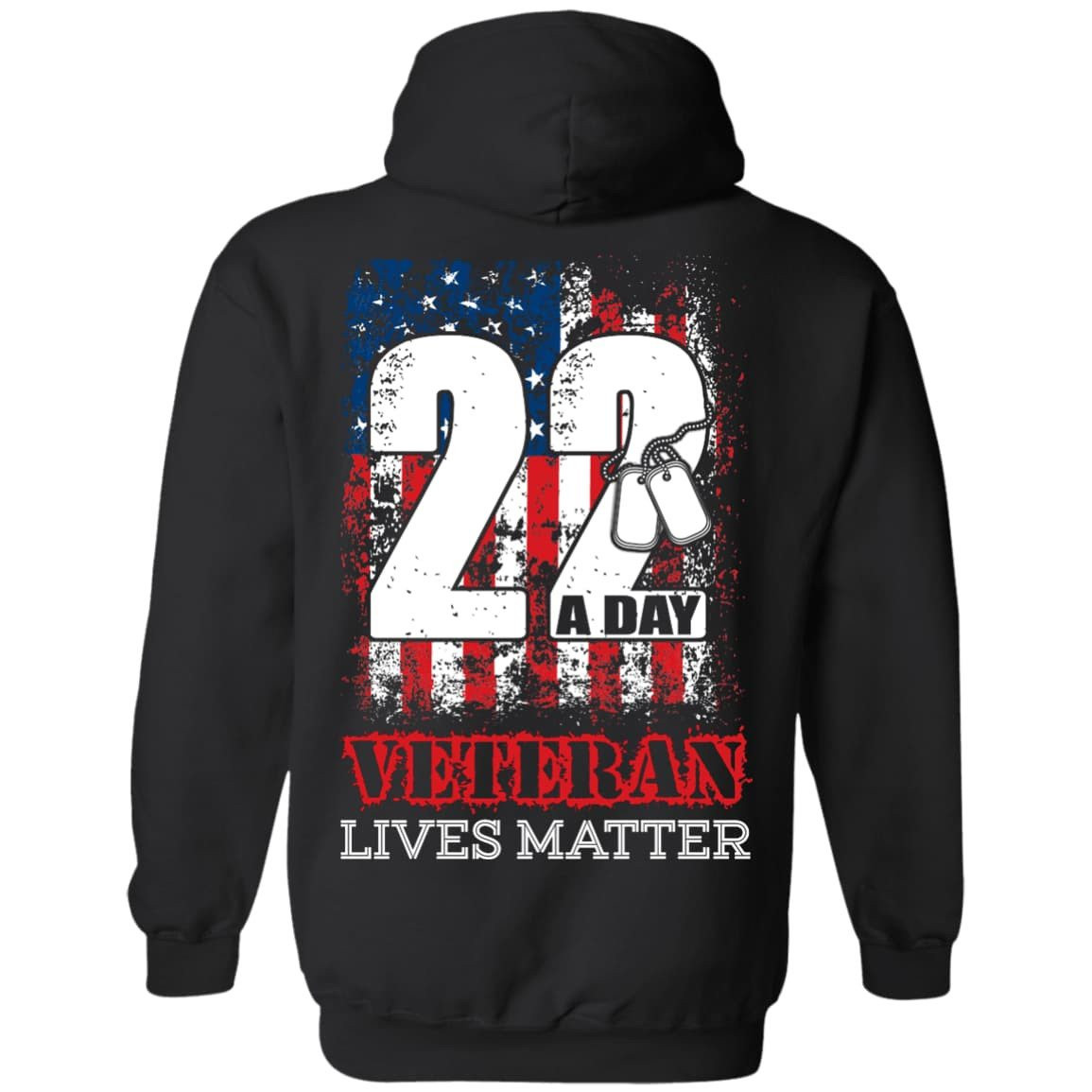 22 Push Up Challenge Veteran Lives Matter-T-Shirt & Hoodie-Pullover Hoodie-Black