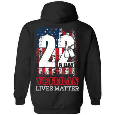 22 Push Up Challenge Veteran Lives Matter-T-Shirt & Hoodie-Pullover Hoodie-Black
