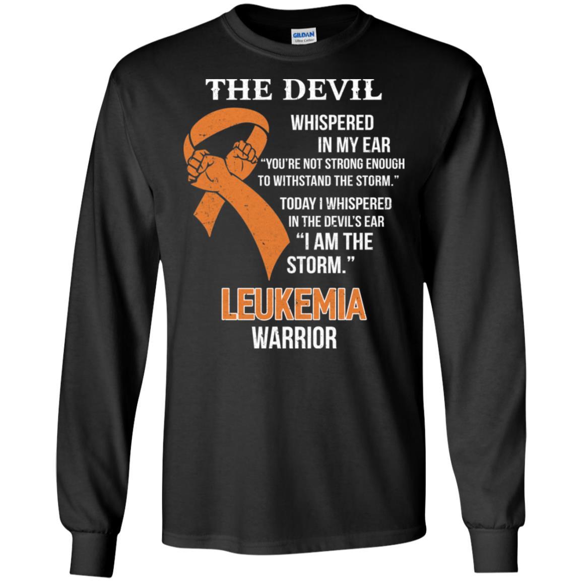 I Am The Storm Support Leukemia Awareness Warrior Gift-T-Shirt & Hoodie-Long Sleeve T-Shirt-Black