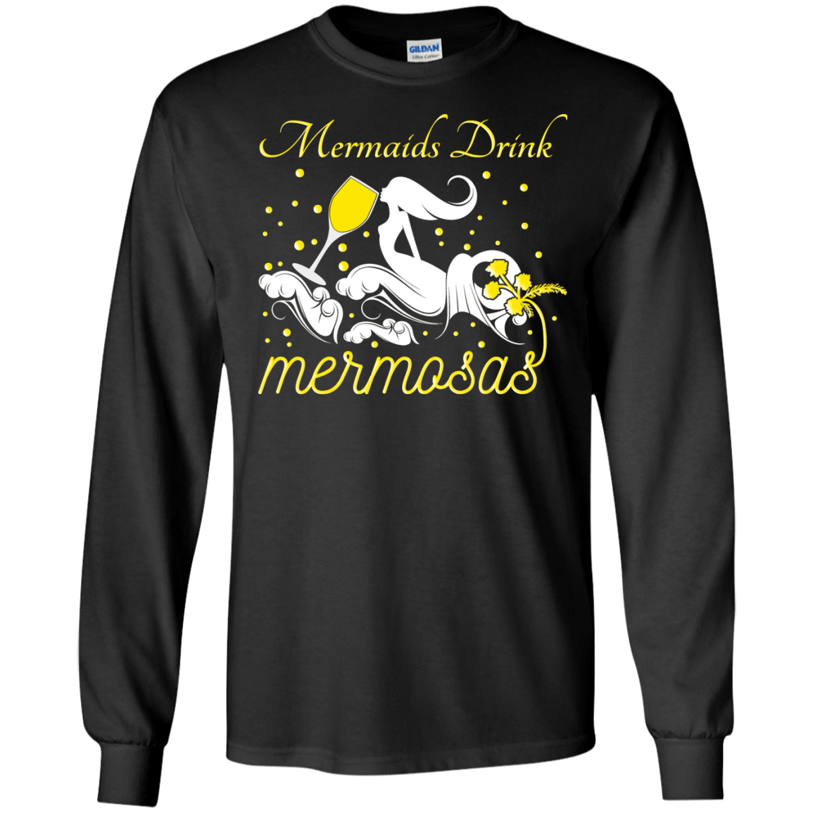 Mermaid drink mermosas-T-Shirt & Hoodie-Long Sleeve T-Shirt-Black
