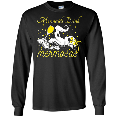 Mermaid drink mermosas-T-Shirt & Hoodie-Long Sleeve T-Shirt-Black