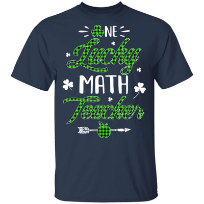 One Lucky Math Teacher St Patricks Day Irish Gift-T-Shirt & Hoodie-Classic T-Shirt-Navy